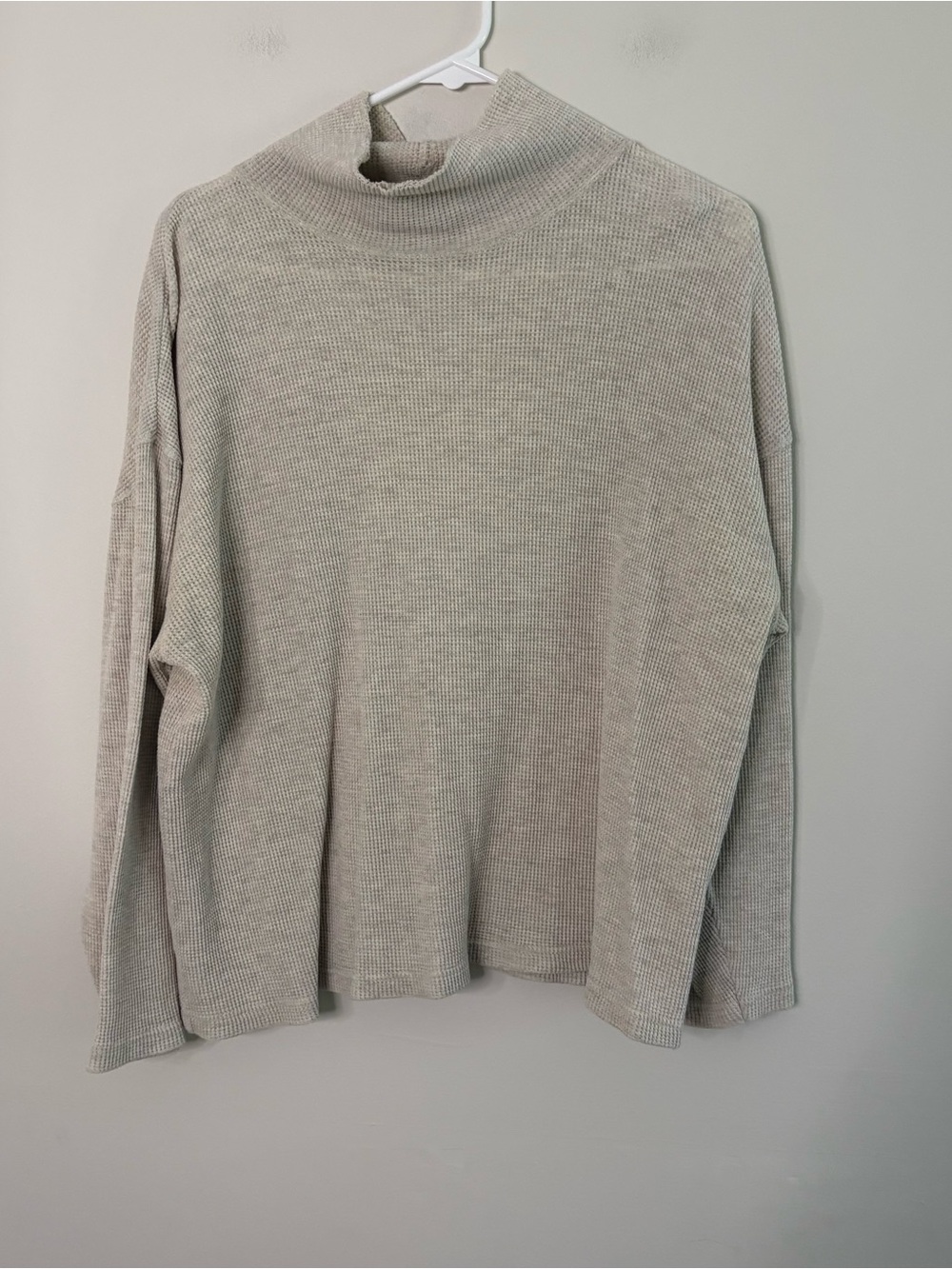 Real Comfort Women’s XL Waffle Knit Long Sleeve Top Beige Cottagecore Boho